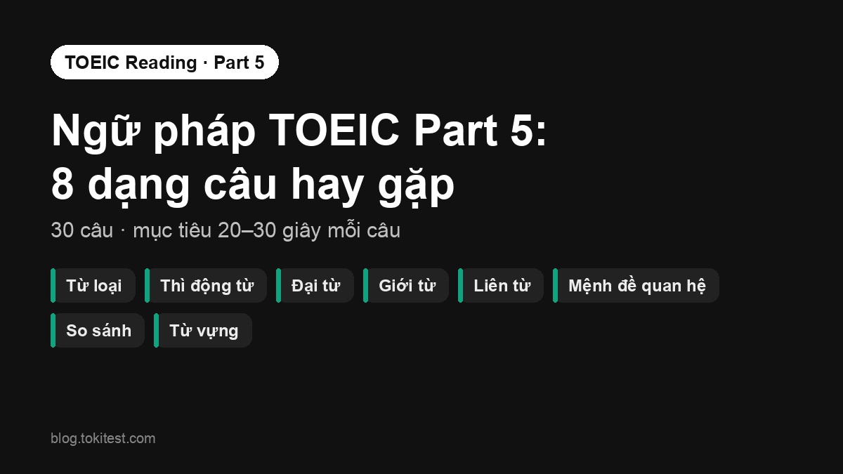 Ngữ pháp TOEIC Part 5: 8 dạng câu hay gặp và cách làm nhanh